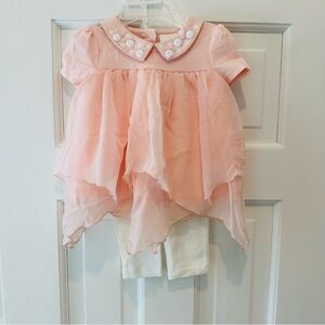 Jillian’s Closet Peach and Ivory Infant Matching Set